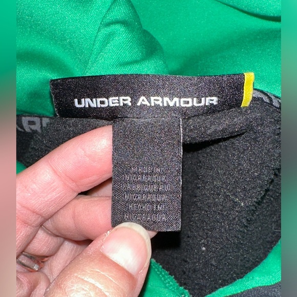 Mens Under Armour Black Green/Gray Hooded Sweatshirt Loose Fit Storm Size XL - Picture 9 of 13